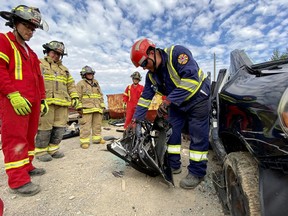 Firefighters from St. Marys, Perth East, West Perth and North Perth joined instructors from On Scene Rescue Training Inc. for a two-and-a-half-day advanced vehicle extrication training course organized by the St. Marys Fire Department.