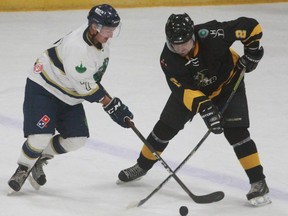 It took five games for the Western Ontario Super Hockey League's Stratford Fighting Irish to pick up its first win, a 10-1 blowout in Alvinston, and the club’s roster continues to evolve.