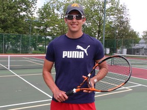Western Mustangs tennis player Matt Mueller of Petrolia, Ont. (Paul Morden/Sarnia Observer/Postmedia Network)