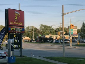 A sign for Take 5 Oil Change is seen here on Tuesday October 19, 2021 in Sarnia, Ont. Terry Bridge/Sarnia Observer/Postmedia Network