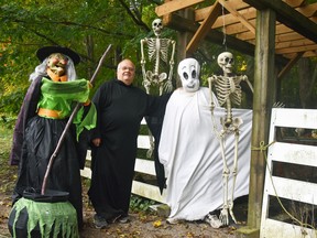 Wayne Krug (left), of the Optimist Club of Mitchell, and Bert Vorstenbosch, are ready to welcome people of all ages to their 11th Optimist Spook-tacular event Oct. 23 and 24 at the Vorstenbosch bush outside of Mitchell. ANDY BADER/MITCHELL ADVOCATE