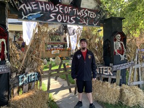 Derek King is welcoming guests to visit his House of Twisted Souls Halloween display on Norfolk Street North in Simcoe this weekend.