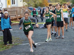 Runners from Lockerby Vikings take part in the high school cross-country finals at Kivi Park in Sudbury, Ont. on Wednesday October 20, 2021. John Lappa/Sudbury Star/Postmedia Network