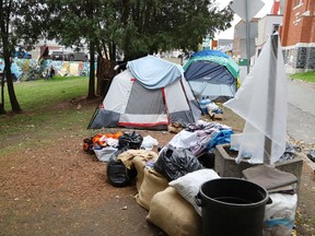 Numerous people are still tenting in Memorial Park in downtown Sudbury as winter fast approaches.