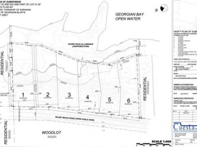A draft plan of subdivision for 345/355 Balmy Beach Road.