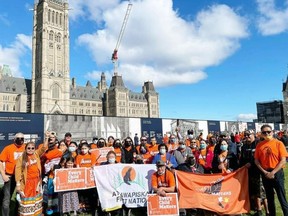 Residential school survivors from Mushkegowuk communities went to Ottawa on Orange Shirt Day.

Supplied