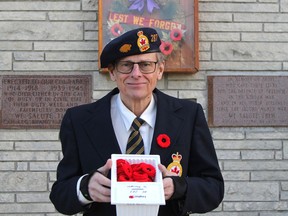 Ross Libby, a member of Royal Canadian Legion Branch 287 in South Porcupine, is urging everyone to support Canadian veterans by purchasing and wearing a poppy in the lead-up to Remembrance Day. The annual poppy campaign kicks off Friday. Legion members as well as local cadets will be out selling them at various locations and there will also be boxes of poppies placed at businesses throughout Timmins and South Porcupine.

RON GRECH/The Daily Press