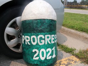 A Tillsonburg News time capsule from July 1996 was opened on Sunday, Oct. 17, 2021 during a newsroom reunion. It had been stored at the ANHS museum for the last 25 years. (Chris Abbott/Norfolk and Tillsonburg News)