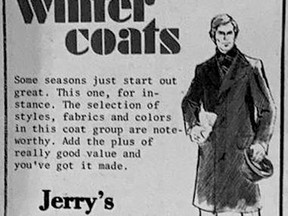 GETTING READY FOR WINTER, Cochrane residents had many places to shop in 1971 including Jerry's Men's Wear.