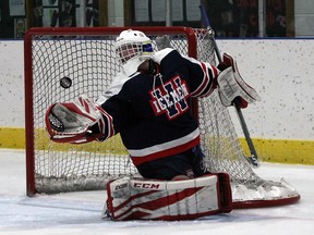 Wetaskiwin Icemen goalie Clayton Wandler made some amazing saves Sunday night against the visiting Red Wings.
Christina Max photo