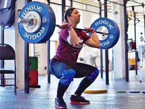Carolyne Prevost of Sarnia, Ont., competes in the Rogue Invitational, an international CrossFit competition held online June 13-14, 2020. Prevost was at CrossFit Colosseum in Toronto. (Lucas Parker/Contributed Photo)