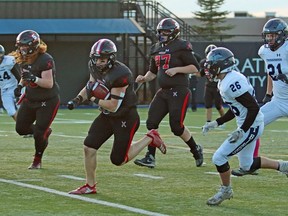 The Sal Comp Sabres were impressive in a 70-7 romp over Ross Sheppard and will now face the Harry Ainlay Titans in the top Tier 1 city championship on Saturday at Commonwealth Stadium. 
Photo courtesy Connie Nichol