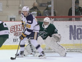 The Sherwood Park Crusaders will face the Spruce Grove Saints again on Wednesday. Photo courtesy Target Photography