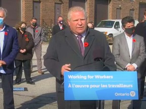 Premier Doug Ford told reporters in a briefing Tuesday in Milton the minimum wage in Ontario will be raised from the current $14.35 an hour to $15 an hour effective Jan. 1 for more than 760,000 workers in the province.