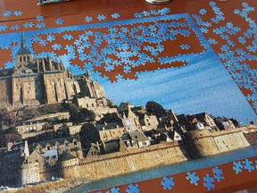 The puzzle that sat unfinished on the Todds’ dining table will be one of many door prizes on November 27. (Terrie Todd)