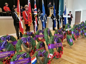 Remembrance Day ceremony in High River back in 2019 before COVID canceled many big public gatherings like this. The High River Legion is planning a short ceremony this year outside of the Highwood Memorial Centre.