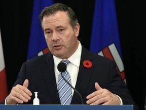 Premier Jason Kenney provides an update on COVID-19 during a news conference in Edmonton, Wednesday, Nov. 3. ED KAISER /Postmedia