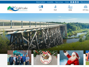 A screen shot of the city's new website.