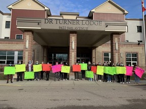 St. John Paul II students visited seniors at Dr. Turner Lodge for the first time on Friday, Nov. 5. The event marked Linking Generations program expansion into Fort Saskatchewan. Photo Supplied