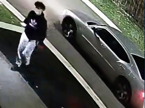 Kingston Police are searching for this man and a silver Dodge Charger after three Lexus vehicles were taken from driveways in the west end.