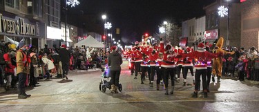 Students with Melissa Kelly Dance Academy were hoofing it along Third Avenue during the Timmins Santa Claus Parade held Saturday night.

RON GRECH/The Daily Press