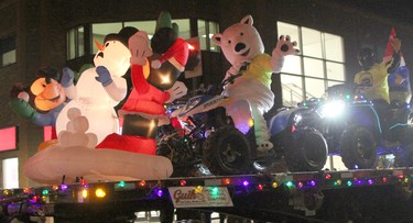 The Timmins ATV Club were among the local non-profit organizations that entered a float in the 2021 Timmins Santa Claus Parade.

RON GRECH/The Daily Press