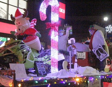 Timmins and District Hospital got into the spirit of the Santa Claus Parade with this float.

RON GRECH/The Daily Press