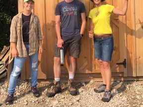 The garden team of Lydia Dyck, Matthew Tenant and Simona Freiberg.