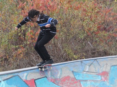 Dash Blues competing at the Trick or No Treat skateboard competition held at the Rapids Skate Park in Pembroke. Anthony Dixon