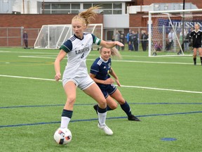 Nipissing Lakers defender Abby Wroe is one of two members of the team named All-Canadians for the 2021 soccer season by USports.
Submitted Photo