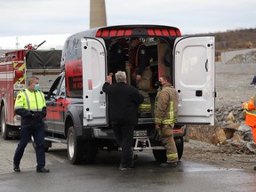 Greater Sudbury Fire Services Hazardous Material Unit was on site at GFL Environmental in Coniston on Thursday after an early morning explosion in the Coniston Industrial Park.