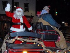 Led by approximately 40 festooned floats, Santa Claus visits Port Elgin Nov. 27 for the traditional downtown parade. A pre-parade free barbecue will be offered from 5-7 p.m. at Coulter Parkette, hosted by the Rotary Club of Saugeen Shores. The Southampton parade and barbecue is Dec. 3. [Shoreline Beacon file photo]