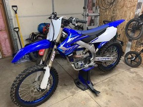 Chatham-Kent police provided a photo of a dirt bike stolen from a garage on Marsh Street in Ridgetown.