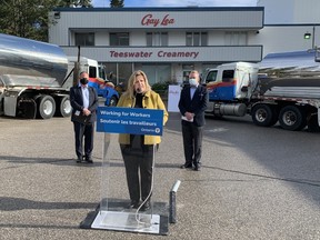 Huron-Bruce MPP Lisa Thompson was at Gay-Lea in Teeswater on Monday, November 15 to announce that the Ontario government would be investing $25 million over the next three years to strengthen the agri-food supply chain. Hannah MacLeod/Kincardine News