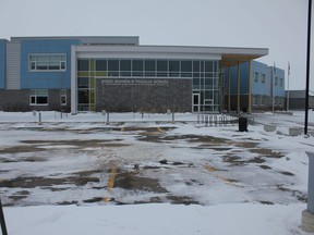 A scenario presented to STAR Catholic parents in Beaumont last week would see École Mother d'Youville School house grades 6 to 12 while the division works on getting a high school built in the community. (Ted Murphy)