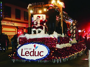 The guest of honour will once again be riding on the City of Leduc’s float in the annual Santa Claus Parade this Saturday evening. (Main Street Leduc)