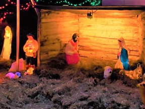 Belleville Festival of Lights visitors who have noticed the baby Jesus figure is missing from the nativity scene manger at Jane Forrester Park are calling city hall and posting on social media, worried that the figure has been taken by vandals. City officials assure the public the baby Jesus figure is safe and according to city tradition, will be placed in his crib on Christmas Eve to mark his birthday. DEREK BALDWIN