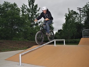 Zachery Wilson of Machar tests the skateboard park in South River when the facility opened this past summer.
Rocco Frangione Photo