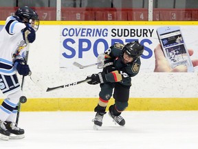 The Nickel City Knights take on the Barrie Colts in Sudbury Regional Silver Stick minor atom A action at Garson Arena in Garson, Ontatio on Saturday, December 7, 2019.