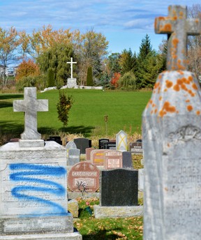 Ontario Provincial Police are stepping up patrols of cemeteries to stem the widespread vandalism of hundreds of gravestones since late October from Kingston and Belleville to Quinte West. DEREK BALDWIN