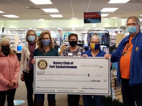 The Fort Saskatchewan Rotary Club donated $400 to the Fort Saskatchewan Public Library towards materials on Indigenous history, culture and teachings on Tuesday, Nov. 23. Library board members and members of the Rotary Club were in attendance. Photo Supplied.