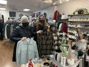 Mum, Laurie Bell, enjoyed picking out some new winter wears at the Loop with daughters Jess Anderson and Ruby Bell. Hannah MacLeod/Kincardine News