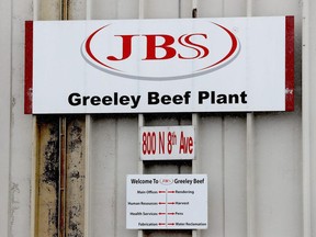 The Greeley JBS meat packing plant voluntarily closed until April 24 in order to test employees for the COVID-19 virus. (Photo by Matthew Stockman/Getty Images)