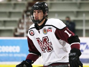 Chatham Maroons' Craig Spence plays against the St. Marys Lincolns at Chatham Memorial Arena in Chatham, Ont., on Sunday, Oct. 17, 2021. Mark Malone/Chatham Daily News/Postmedia Network