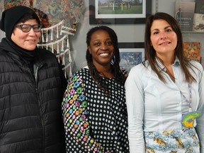 From right to left: Dr. Lana Ray, Dr. Anna Koné from Lakehead University's Department of Health Sciences, and research partner Ivory Tuesday, seen together ahead of a powwow held at Seven Generations Education Institute on Nov. 18.