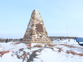 The top of Monument Hill in Fort Chipewyan on Thursday, January 16, 2020. The monument acknowledges Fort Chipewyan's establishment as a fur trading post in 1788, making it the oldest settlement in Alberta. Vincent McDermott/Fort McMurray Today/Postmedia Network