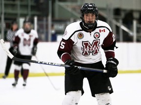 Chatham Maroons' Cameron Graham plays against the St. Marys Lincolns at Chatham Memorial Arena in Chatham, Ont., on Sunday, Sept. 26, 2021. Mark Malone/Chatham Daily News/Postmedia Network