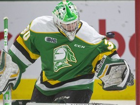 London Knights goalie Brett Brochu. (Mike Hensen/The London Free Press file photo)