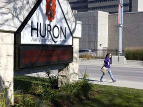 Huron University College in London. (Free Press file photo)