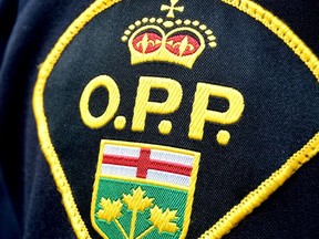 Close up of an OPP badge.